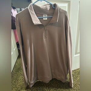 Victoria Secret PINK Quarter-Zip Sweatshirt Mocha Brown Large